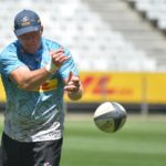 CAPE TOWN, SOUTH AFRICA - NOVEMBER 24: Brok Harris during the DHL Stormers training session at DHL Stadium on November 24, 2021 in Cape Town, South Africa.
