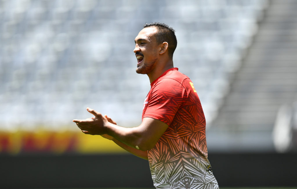 CAPE TOWN, SOUTH AFRICA - DECEMBER 03: Salmaan Moerat during the DHL Stormers captain's run at DHL Stadium on December 03, 2021 in Cape Town, South Africa.