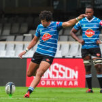 Zander du Plessis of the Tafel Lager Griquas during the Carling Currie Cup match between Cell C Sharks and Tafel Lager Griquas at Hollywoodbets Kings Park on January 19, 2022 in Durban, South Africa.