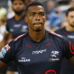 DURBAN, SOUTH AFRICA - JANUARY 29: Grant Williams of the Cell C Sharks during the United Rugby Championship match between Cell C Sharks and DHL Stormers at Hollywoodbets Kings Park Stadium on January 29, 2022 in Durban, South Africa.