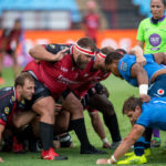 PRETORIA, SOUTH AFRICA - FEBRUARY 05: Carlu Sadie of the Emirates Lions in action during the United Rugby Championship match between Vodacom Bulls and Emirates Lions at Loftus Versveld Stadium on February 05, 2022 in Pretoria, South Africa. (Photo by Anton Geyser/Gallo Images)