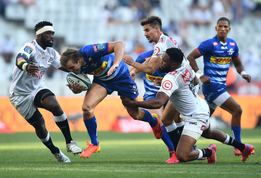 CAPE TOWN, SOUTH AFRICA - FEBRUARY 05: Dan du Plessis of the Stormers during the United Rugby Championship match between DHL Stormers and Cell C Sharks at DHL Stadium on February 05, 2022 in Cape Town, South Africa.