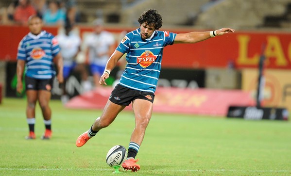 KIMBERLEY, SOUTH AFRICA - FEBRUARY 18: Alex-Zander du Plessis of Tafel Lager Griquas during the Carling Currie Cup match between Tafel Lager Griquas and DHL Western Province at Tafel Lager Park on February 18, 2022 in Kimberley, South Africa. (Photo by Charle Lombard/Gallo Images)