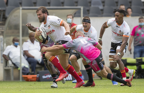 NELSPRUIT, SOUTH AFRICA - FEBRUARY 19: Frans Steyn of the Free State Cheetahs during the Carling Currie Cup match between Airlink Pumas and Toyota Cheetahs at Mbombela Stadium on February 19, 2022 in Nelspruit, South Africa. (Photo by Dirk Kotze/Gallo Images)
