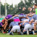 Scrum During the Varsity Cup match between the FNB NWU Eagles vs. FNB UCT Ikeys at the Fanie du Toit Sports Grounds in Potchefstroom On the 14th of February 2022