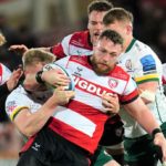 Gloucester Rugby's Ruan Ackermann tackled by London Irish's Olly Cracknell during the Gallagher Premiership match at the Kingsholm Stadium, Gloucester. Picture date: Friday February 4, 2022. (Photo by David Davies/PA Images via Getty Images)