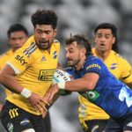 DUNEDIN, NEW ZEALAND - FEBRUARY 26: Ardie Savea of the Hurricanes charges forward during the round two Super Rugby Pacific match between the Blues and the Hurricanes at Forsyth Barr Stadium on February 26, 2022 in Dunedin, New Zealand. (Photo by Joe Allison/Getty Images)