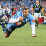PRETORIA, SOUTH AFRICA - 31 October 2009: Blue Bull Bryan Habana during the Currie Cup final between the Blue Bulls and the Cheetahs at Loftus on Saturday, 31 October 2009.