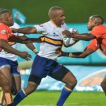 Luhle Matyolweni of FNB Wits during the Varsity Cup Rugby match between FNB UJ and FNB Wits at UJ Stadium in Johannesburg on 14 March 2022 Photo: Christiaan Kotze/C@C Photo AGENCY for Varsity/ Asem Engage