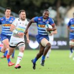 STELLENBOSCH, SOUTH AFRICA - MARCH 13:Seabelo Senatla of the DHL Stormers running towards the tryline during the United Rugby Championship match between DHL Stormers and Zebre Parma at Danie Craven Stadium on March 13, 2022 in Stellenbosch, South Africa. (Photo by EJ Langner/Gallo Images)