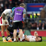 England's Luke Cowan-Dickie receives treatment for an injury during the Guinness Six Nations match at Twickenham Stadium, London. Picture date: Saturday February 26, 2022.