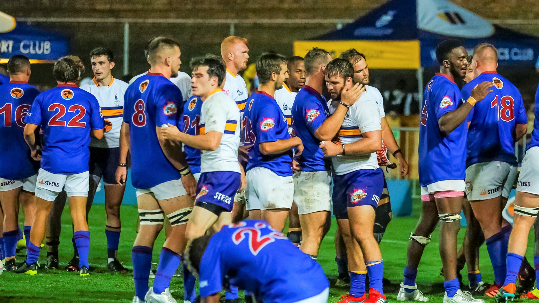 Wits and Shimlas after their match at the FNB Varsity Cup Rugby match between FNB Shimlas and FNB Wits on the 7th of March 2022 at Wits Stadium in Johannesburg Photo by Dominic Barnardt / Varsity Sports