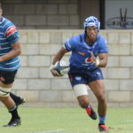 KIMBERLEY, SOUTH AFRICA - MARCH 05: Kurt-Lee Arendse of the Vodacom Bulls during the Carling Currie Cup match between Tafel Lager Griquas and Vodacom Bulls at Tafel Lager Park on March 05, 2022 in Kimberley, South Africa. (Photo by Charle Lombard/Gallo Images/BackpagePix)