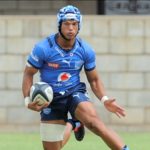 KIMBERLEY, SOUTH AFRICA - MARCH 05: Kurt-Lee Arendse of the Vodacom Bulls during the Carling Currie Cup match between Tafel Lager Griquas and Vodacom Bulls at Tafel Lager Park on March 05, 2022 i