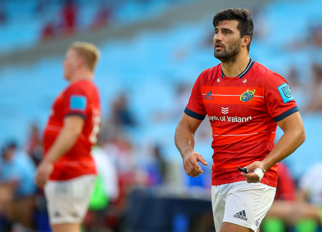 PRETORIA, SOUTH AFRICA - MARCH 12: Damian de Allende of Bank of Ireland Munster during the United Rugby Championship match between Vodacom Bulls and Munster at Loftus Versfeld on March 12, 2022 in Pretoria, South Africa.