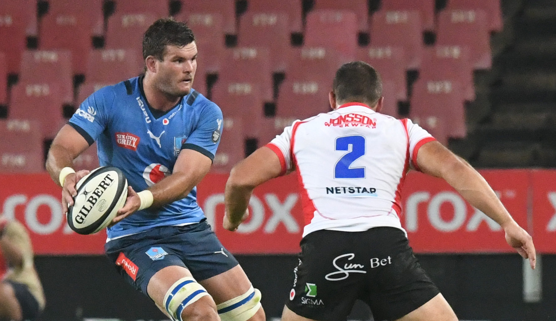 JOHANNESBURG, SOUTH AFRICA - MARCH 23: Muller Uys of the Bulls with the ball during the Carling Currie Cup match between Sigma Lions and Vodacom Bulls at Emirates Airline Park on March 23, 2022 in Johannesburg, South Africa. (Photo by Sydney Seshibedi/Gallo Images/BackpagePix)