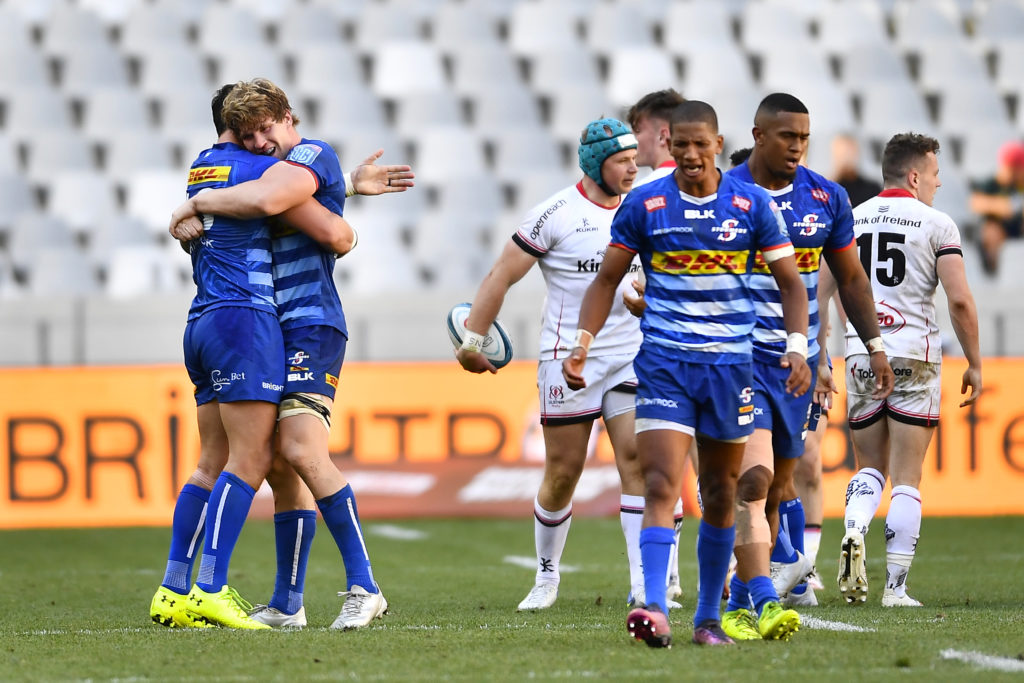 CAPE TOWN, SOUTH AFRICA - MARCH 26: during the United Rugby Championship match between DHL Stormers and Ulster at DHL Stadium on March 26, 2022 in Cape Town, South Africa.
