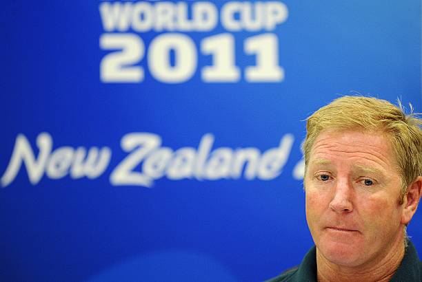 South African Springbok's assistant coach Dick Muir answers questions on September 28, 2011 in Taupo during a press conference at the 2011 Rugby World Cup in New Zealand. AFP