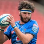 JOHANNESBURG, SOUTH AFRICA - JANUARY 29: Ruan Nortje of the Vodacom Blue Bulls in action during the United Rugby Championship match between Emirates Lions and Vodacom Bulls at Emirates Airline Park on January 29, 2022 in Johannesburg, South Africa. (Photo by Anton Geyser/Gallo Images)