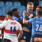 PRETORIA, SOUTH AFRICA - MAY 14: Richard Kriel of the Bulls celebrates with his team mates during the Carling Currie Cup match between Vodacom Bulls and Sigma Lions at Loftus Versfeld on May 14, 2022 in Pretoria, South Africa. (Photo by Lee Warren/Gallo Images)