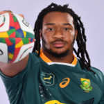 JOHANNESBURG, SOUTH AFRICA - JUNE 26: Joseph Dweba during the South African national men's rugby team portrait session at Southern Sun Rosebank on June 26, 2021 in Johannesburg, South Africa. (Photo by Johan Rynners/Gallo Images)