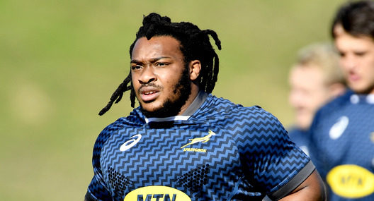 CAPE TOWN, SOUTH AFRICA - JULY 26: Joseph Dweba during the South African men's national rugby team training session at High Performance Centre on July 26, 2021 in Cape Town, South Africa. (Photo by Ashley Vlotman/Gallo Images)