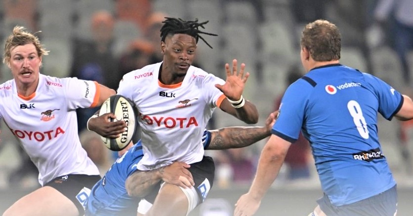 BLOEMFONTEIN, SOUTH AFRICA - JUNE 11: Daniel Kasende of the Toyota Cheetahs during the Carling Currie Cup match between Toyota Cheetahs and Vodacom Bulls at Toyota Stadium on June 11, 2022 in Bloemfontein, South Africa. (Photo by Johan Pretorius/Gallo Images)