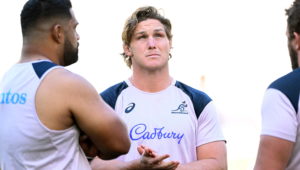 Michael Hooper during training with Wallabies
