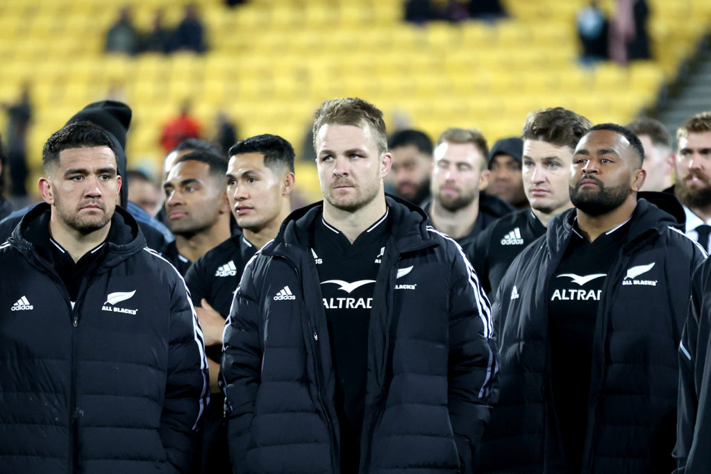 A dejected Sam Cane and the All Blacks after the series loss to Ireland