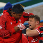 Rugby Union - 2nd Test - South Africa v Wales - Free State Stadium, Bloemfontein, South Africa - July 9, 2022 Wales' Dan Biggar receives medical attention