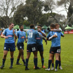 CAPE TOWN, SOUTH AFRICA - JULY 07: Bulls celebrate after winning during the match between Bulls and SWD on day 4 of the SA Rugby U18 Craven Week at Rondebosch Boys' High School on July 07, 2022 in Cape Town, South Africa.