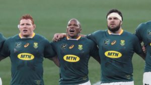 (L-R) Siya Kolisi, Steven Kitshoff, Bongi Mbonambi, Frans Malherbe, Eben Etzebeth of South Africa during the Third Test of the 2021 British and Irish Lions Rugby Tour between South Africa and BI Lions at Cape Town Stadium on 07 August 2021 ©BackpagePix