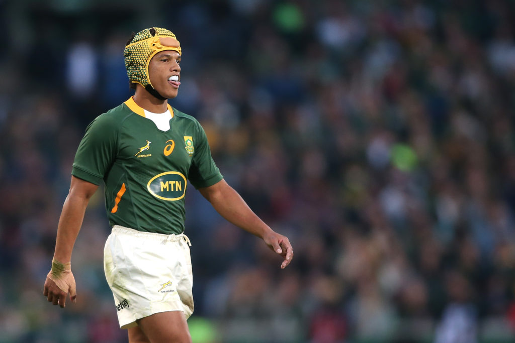 Kurt-Lee Arendse of South Africa during the 2022 Castle Lager Incoming Series match between South Africa and Wales held at Toyota Stadium in Bloemfontein, South Africa on 09 July 2022