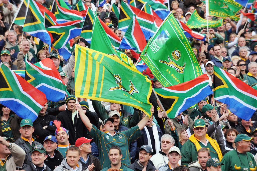 JOHANNESBURG, SOUTH AFRICA - JULY 04: Springboks fans watch the Third Test match between South Africa and British and Irish Lions at Ellis Park Stadium on July 4, 2009 in Johannesburg, South Africa.