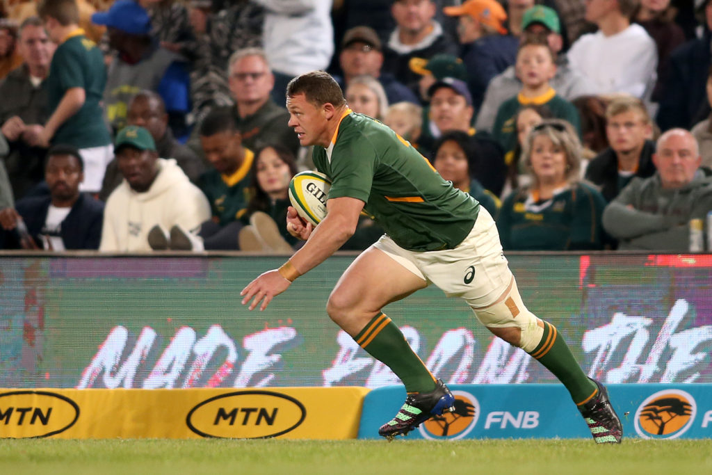 Deon Fourie of South Africa on the attack during the 2022 Castle Lager Incoming Series match between South Africa and Wales held at Toyota Stadium in Bloemfontein, South Africa on 09 July 2022