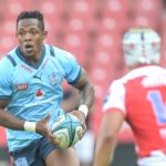 Sbu Nkosi of The Vodacom Bulls during the United Rugby Championship 2022/23 match between Emirates Lions and Vodacom Bulls held at Emirates Airline Park in Johannesburg, South Africa on 17 September 2022 Photo: ©Christiaan Kotze/BackpagePix