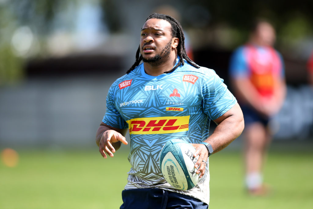Joseph Dweba during the Stormers training session held at the Bellville High Performance Centre in Cape Town on 26 September 2022