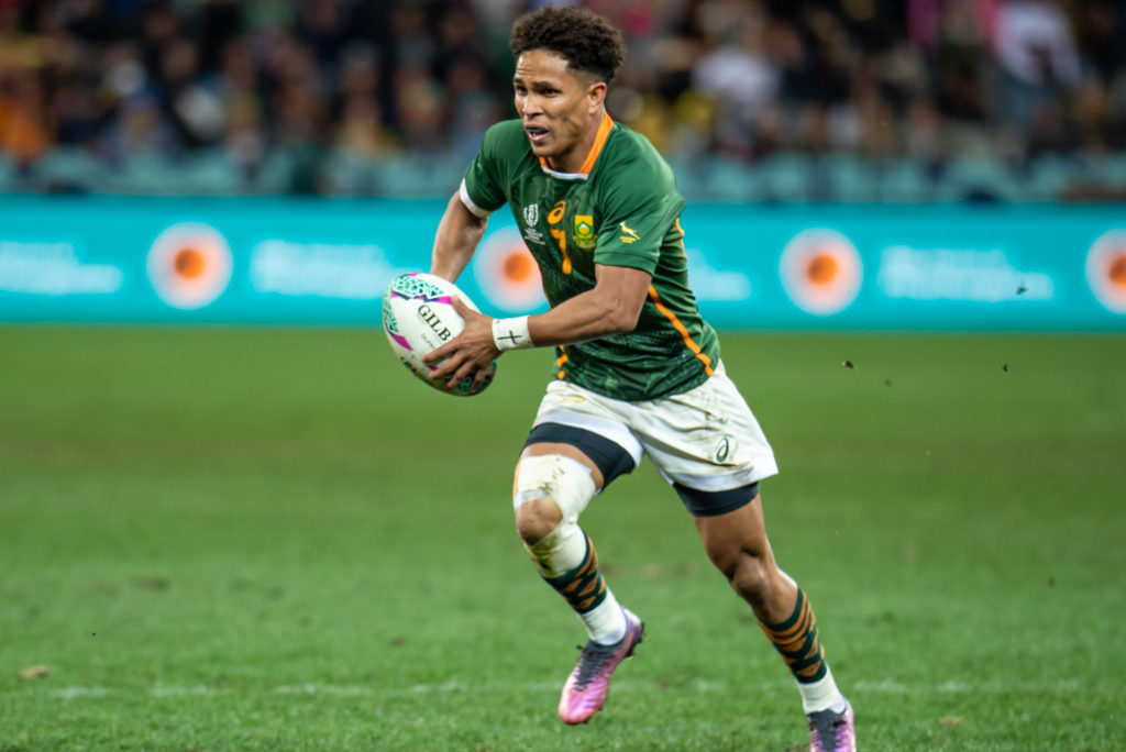 CAPE TOWN, SOUTH AFRICA - SEPTEMBER 10: Ronald Brown of South Africa in action during day 2 of the Rugby World Cup Sevens 2022 at DHL Stadium on September 10, 2022 in Cape Town, South Africa.
