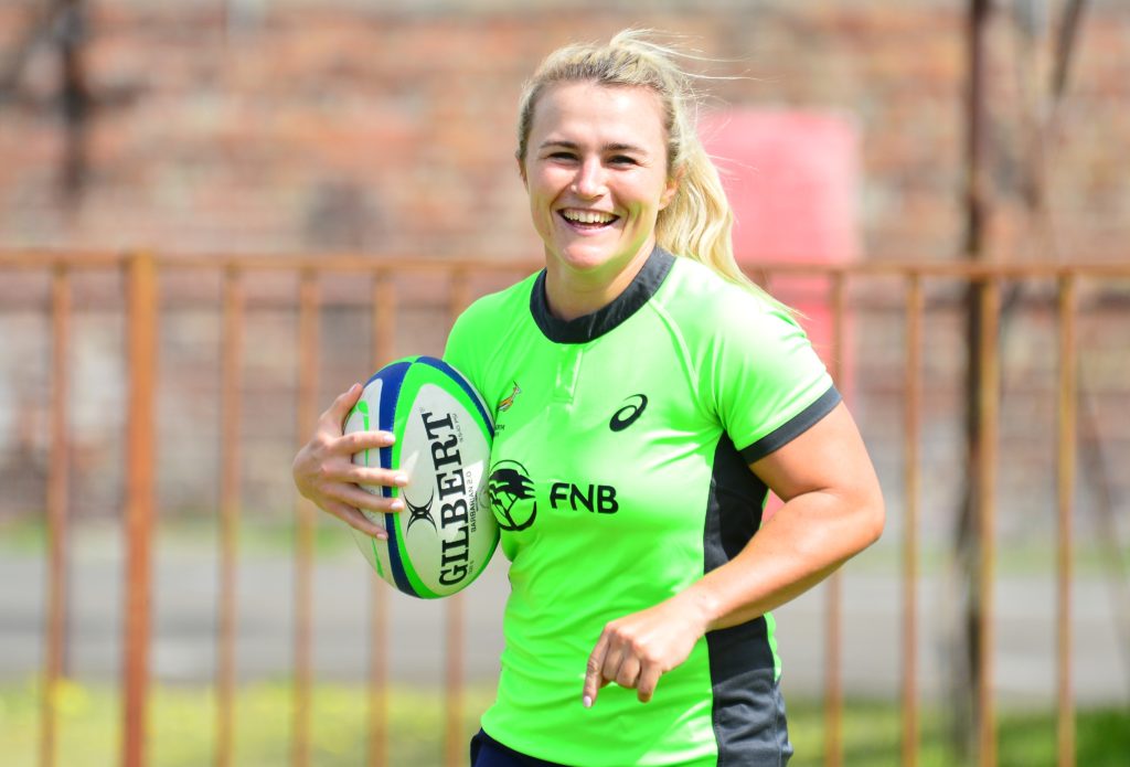 CAPE TOWN, SOUTH AFRICA - SEPTEMBER 23: Rumandi Potgieter during the South Africa women's national rugby team training session at City Park on September 23, 2021 in Cape Town, South Africa.