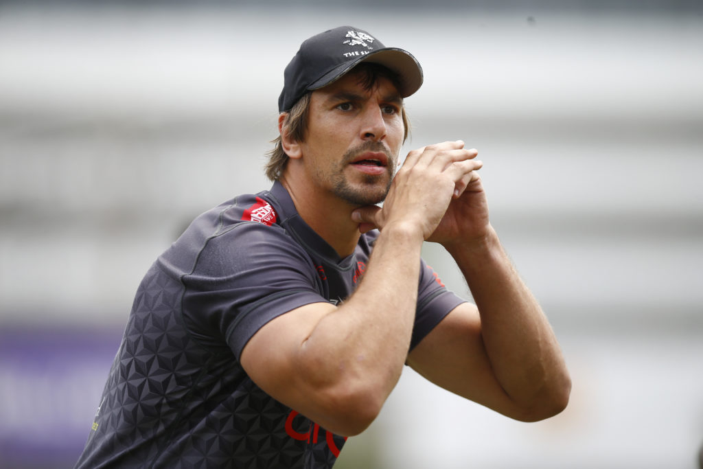 DURBAN, SOUTH AFRICA - OCTOBER 11: Eben Etzebeth of the Cell C Sharks during the Cell C Sharks training session at Hollywoodbets Kings Park on October 11, 2022 in Durban, South Africa.