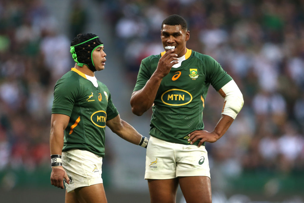 Cheslin Kolbe and Damian Willemse