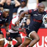 Mandatory Credit: Photo by Steve Haag Sports/INPHO/Shutterstock/BackpagePix (13683160m) Cell C Sharks vs Emirates Lions. Makazole Mapimpi of the Cell C Sharks United Rugby Championship, Hollywoodbets Kings Park, Durban, South Africa - 23 Dec 2022