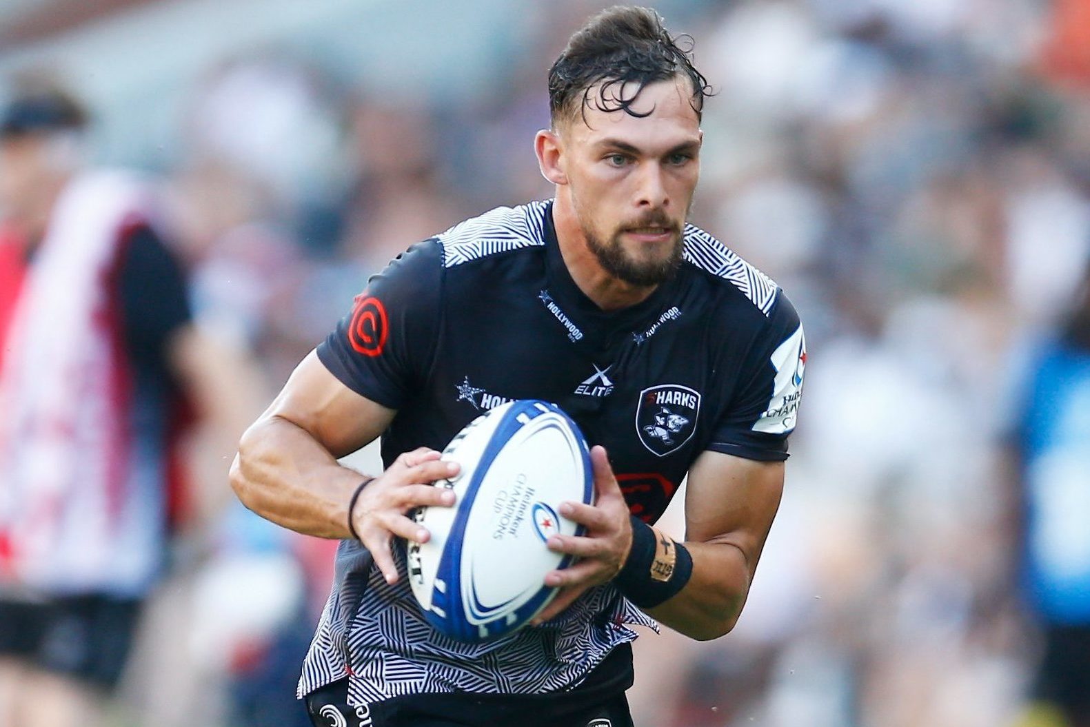 DURBAN, SOUTH AFRICA - JANUARY 14: Boeta Chamberlain of the Cell C Sharks during the Heineken Champions Cup match between Cell C Sharks and Union Bordeaux-Begles at Hollywoodbets Kings Park on January 14, 2023 in Durban, South Africa. (Photo by Steve Haag/Gallo Images)