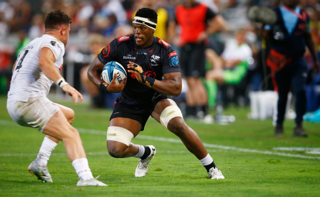 (13646977aj) Cell C Sharks vs Ospreys. Phepsi Buthelezi of the Cell C Sharks United Rugby Championship, Hollywoodsbets Kings Park, Durban, South Africa - 02 Dec 2022