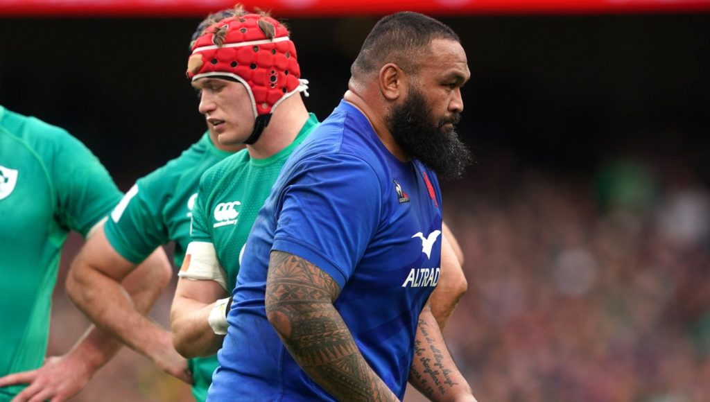 France prop Uini Atonio leaves the field against Ireland