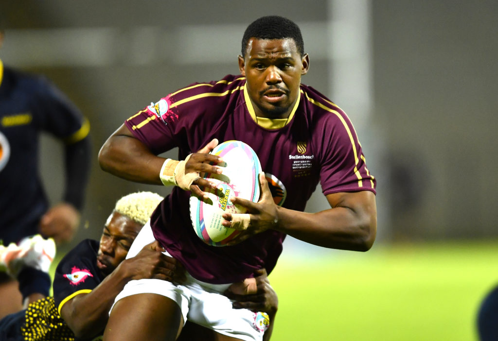 STELLENBOSCH, SOUTH AFRICA - APRIL 04: Waqar Solaan of Maties during the FNB Varsity Cup match between FNB Maties and FNB Madibaz at Danie Craven Stadium on April 04, 2022 in Stellenbosch, South Africa.