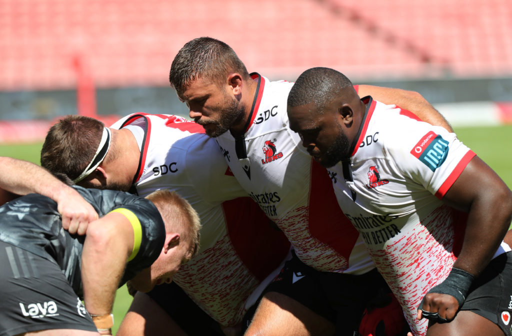 Jaco Visagie of the Lions (c) during the 2021/22 Vodacom United Rugby Championship between the Lions and Muster at Ellis Park, Johannesburg on 19 March 2022