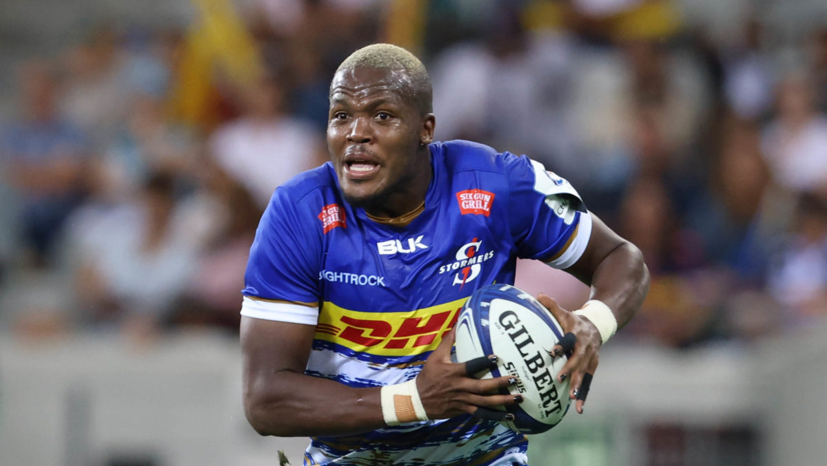 CAPE TOWN, SOUTH AFRICA - APRIL 01: Hacjivah Dayimani of the DHL Stormers during the Heineken Champions Cup, pool match between DHL Stormers and London Irish at DHL Stadium on December 17, 2022 in Cape Town, South Africa. (Photo by EJ Langner/Gallo Images)