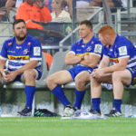 CAPE TOWN, SOUTH AFRICA - APRIL 01: Frans Malherbe, Deon Fourie and Steven Kitshoff of the DHL Stormers during the Heineken Champions Cup, pool match between DHL Stormers and London Irish at DHL Stadium on December 17, 2022 in Cape Town, South Africa. (Photo by EJ Langner/Gallo Images)