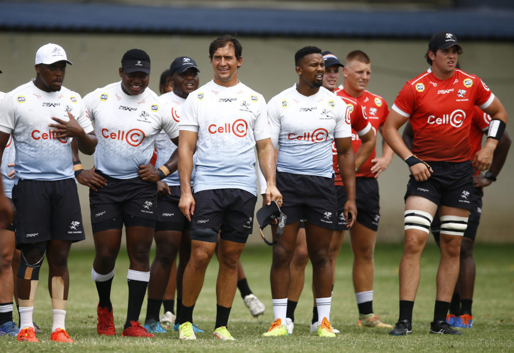 DURBAN, SOUTH AFRICA - JANUARY 10:Henco Venter of the Cell C Sharks during the Cell C Sharks training session at Hollywoodbets Kings Park Stadium on January 10, 2022 in Durban, South Africa.